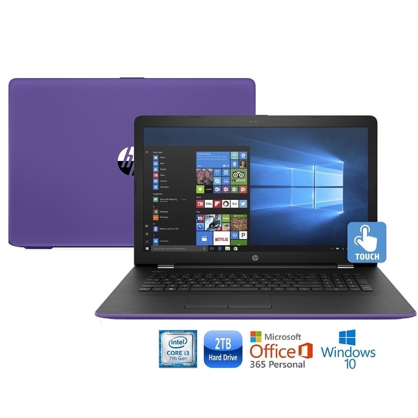HP 17-bs008cy Core i3-7100 2TB HDD 17.3" HD+ Touch Screen MS Office 365 Laptop - Purple