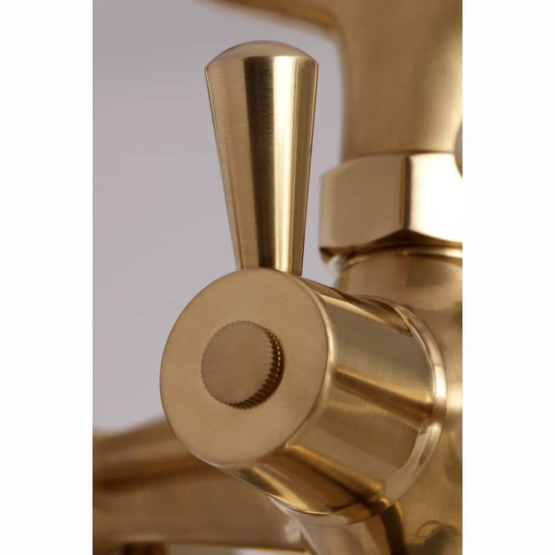 Kingston Brass Deck Mount Clawfoot Tub Faucet with Hand Shower in Matte Black