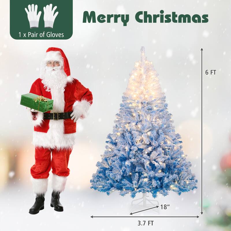 Costway 5/6/7/8 FT Artificial Christmas Tree with 180/250/350/470 Warm - See Details