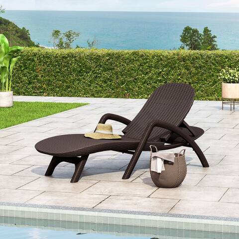 Waverly Outdoor Faux Wicker Chaise Lounge by Christopher Knight Home - 31.50" W x 76.50" D x 21.00" H