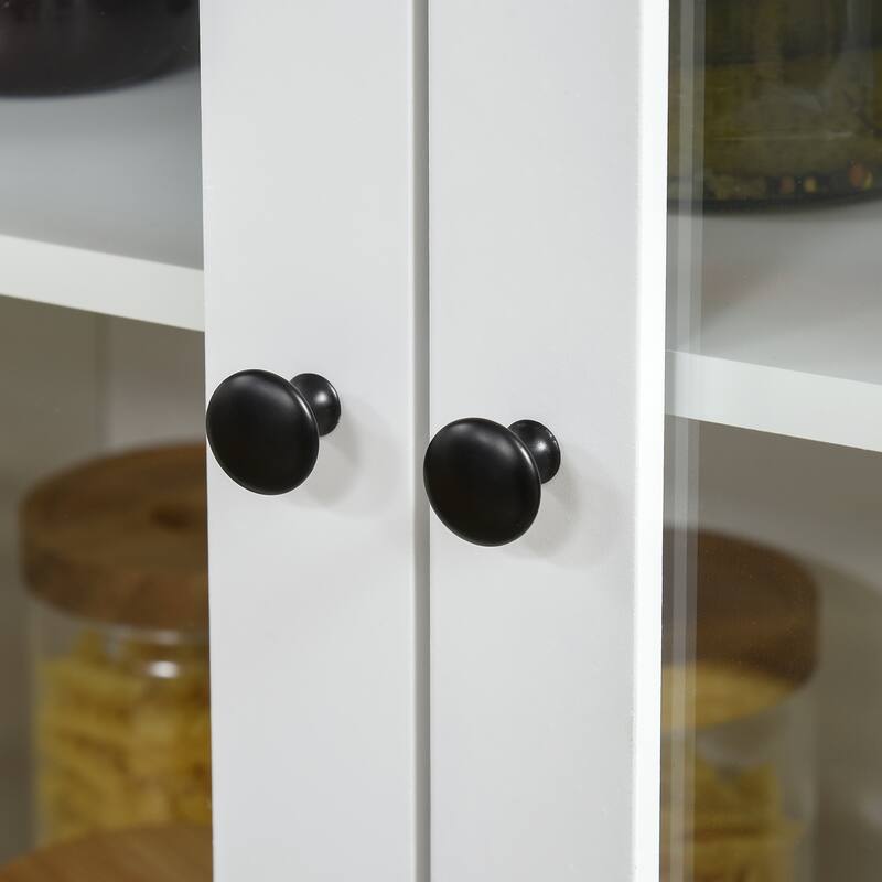 Freestanding Kitchen Pantry Cabinet Dining Cabinet with Glass Doors & Drawers, Display Cabinet Base Cabinet Buffet Cabinet