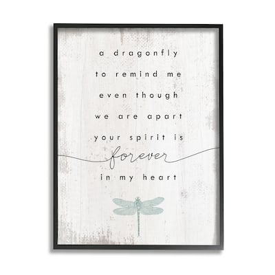 Stupell Dragonfly to Remind Me Grieving Inspirational Insect Phrase Framed Wall Art, Design by Daphne Polselli - Black