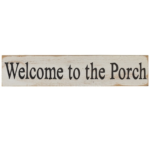 Set of 4 Brown and Black "Welcome to the Porch" Wall Decors 22.5" - N/A