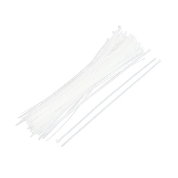 100PCS Toothed Grip White Nylon Network Wire Zip Fixed Cable Tie 7.2 x 550mm