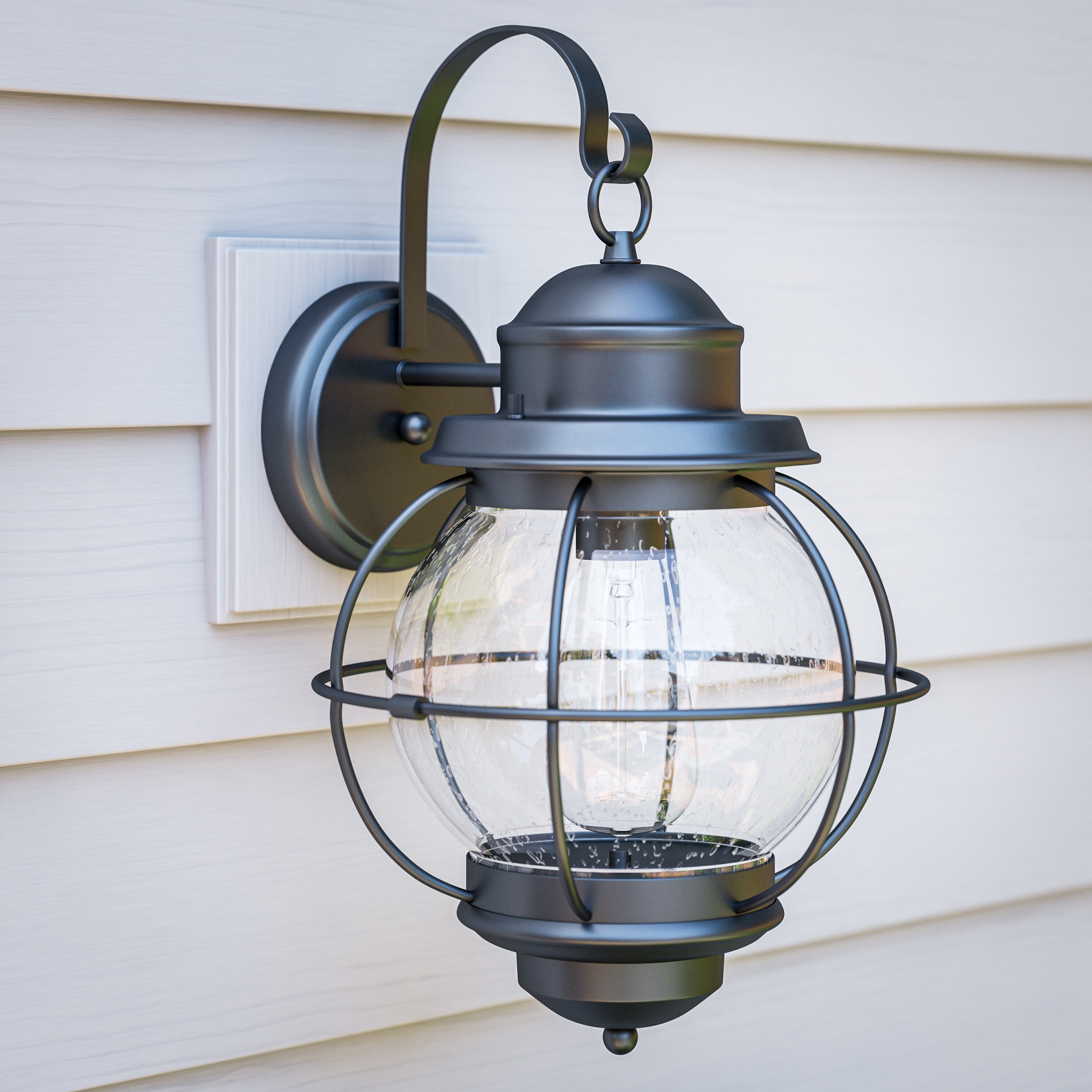 Elton 1-light Black Indoor/ Outdoor Hanging Lantern - Bed Bath & Beyond -  8892962