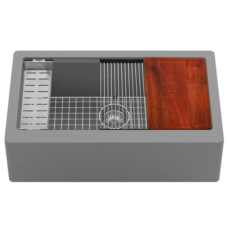 Karran USA QAWS-740 Quartz QAWS Series 34" Farmhouse Single Basin - Grey