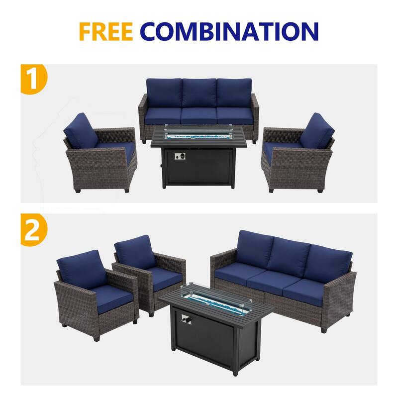 5 - Person Outdoor Seating Group with Cushions