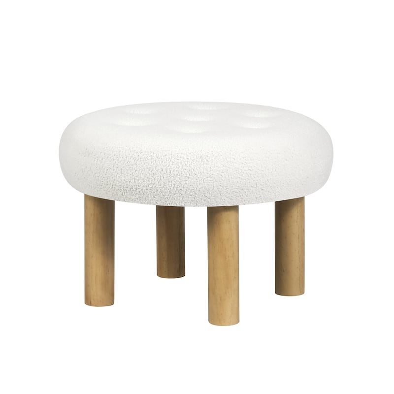 Adeco 23" Round Ottoman Footrest for Living Room
