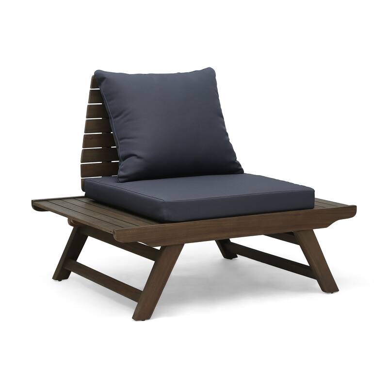 Sedona Outdoor 4 Seater Acacia Wood Chat Set with Side Table and Coffee Table by Christopher Knight Home