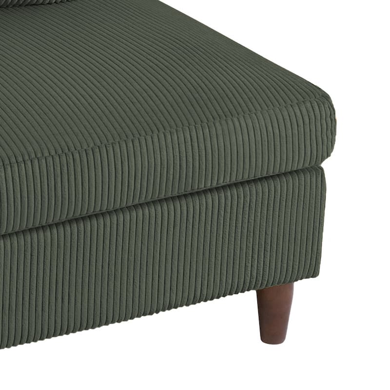 Corduroy Accent Chair with Ottoman Modular Couch Sectional Sofa