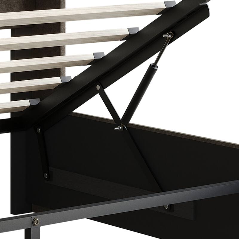 CraftPorch Elegant Wingback Platform Lift Up Storage Bed