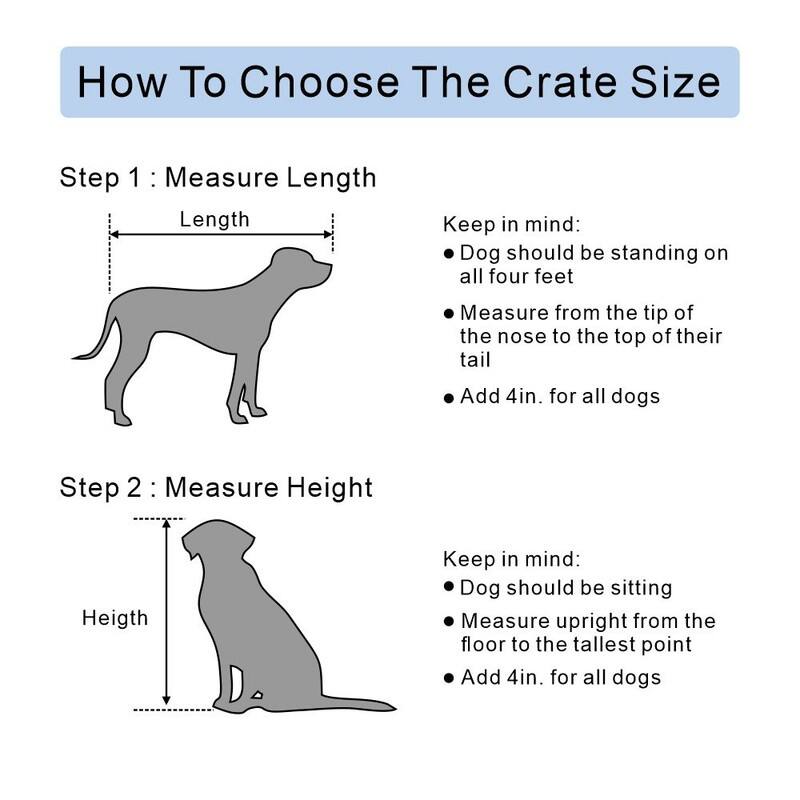 unipaws Pet Crate End Table, Double Doors Dog Kennel with Pet Bed