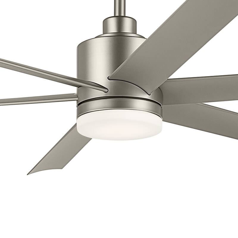 Kichler Lighting Loa 65 Inch Ceiling Fan with Satin Etch Cased Opal Glass in Brushed Nickel with Silver Blades