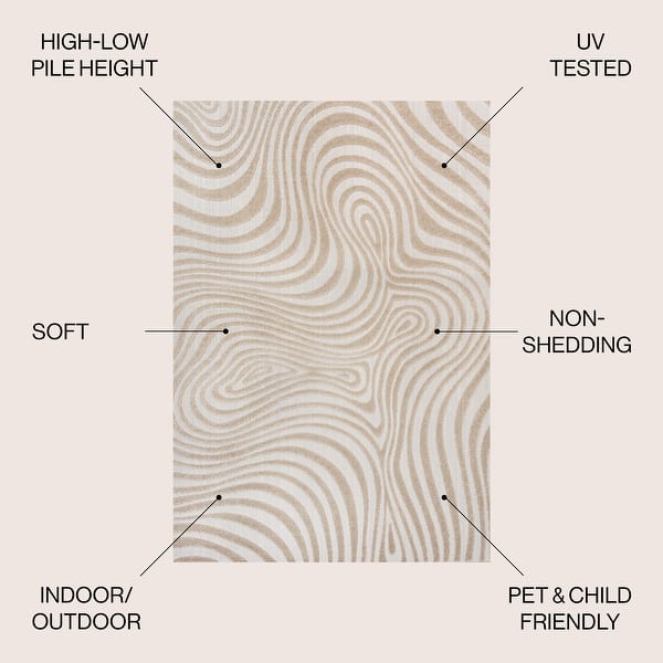 dimension image slide 21 of 22, JONATHAN Y Nordby Abstract Groovy Striped Area Rug