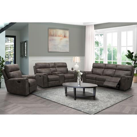 Abbyson Lawrence 3 Piece Fabric Manual Reclining Sofa Set