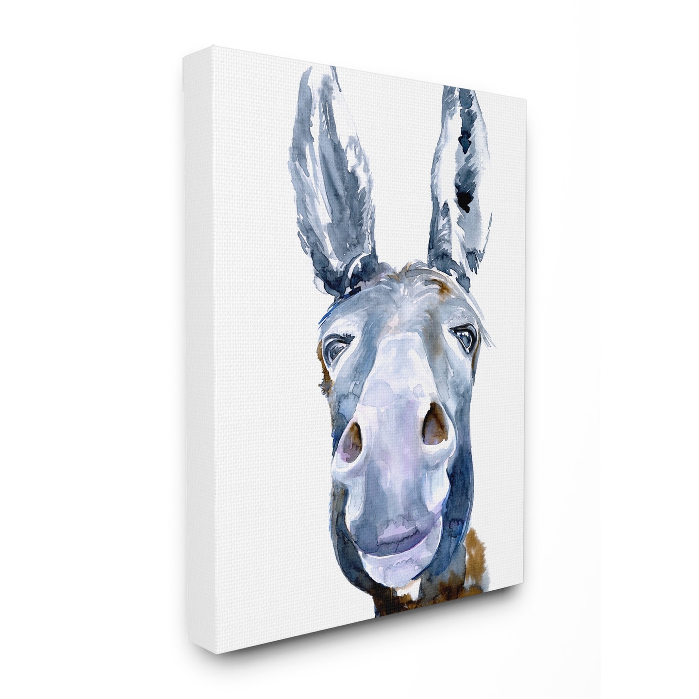 Shop Stupell Industries Donkey Portrait Blue Brown Animal