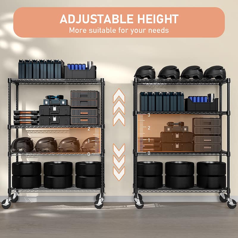 176 LBS Industrial Metal 4 Tier Shelving for Garage, Pantry, Warehouse, Basement Utility Room, Storage Rack Metal Shelving Unit