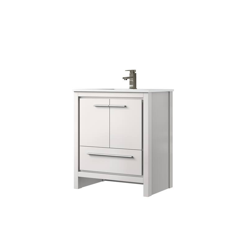 Lafarre Bath Vanity Quartz Top, Sink and Gun Metal Faucet
