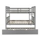 preview thumbnail 30 of 35, Maximized Space Wood Bunk Bed withTwin Size Trundle, Solid Construction, Safety Guaranteed