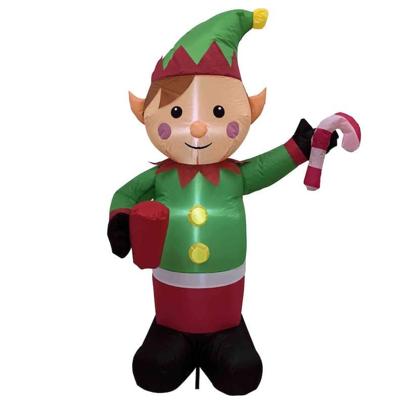 Lighted Inflatable Elf Outdoor Christmas Decoration - 4.25'