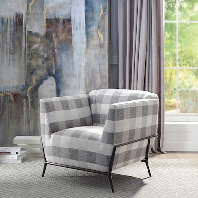 Duval Black Flared Armrest Accent Chair