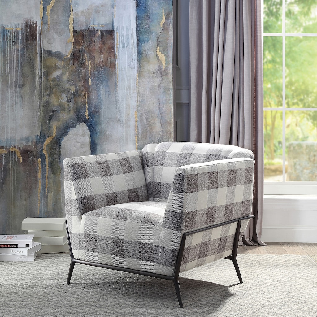Duval Black Flared Armrest Accent Chair