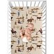 preview thumbnail 6 of 4, Sweet Jojo Designs Brown Western Cowboy Boy Muslin 100% Cotton Fitted Crib Sheet - Wild West Southern Charm Country Horse Cow