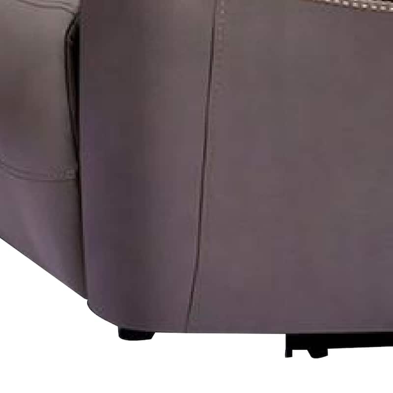 Akto Power Recliner Loveseat, Zero Gravity, Gray Faux Leather, 81 Inch