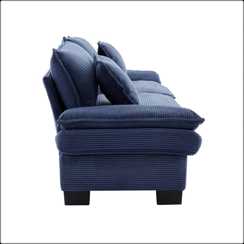 Corduroy Sofa Sleeper with Pillows