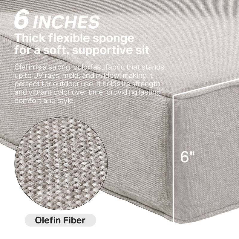 22" W x 24" D x 6" T Outdoor Lounge Chair Replacement Cushion Set Water and Fade Resistant