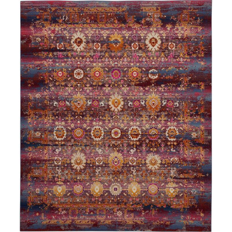 HomeRootsFloral Transitional Rectangle Area Rug - 118' X '94' X '0.5