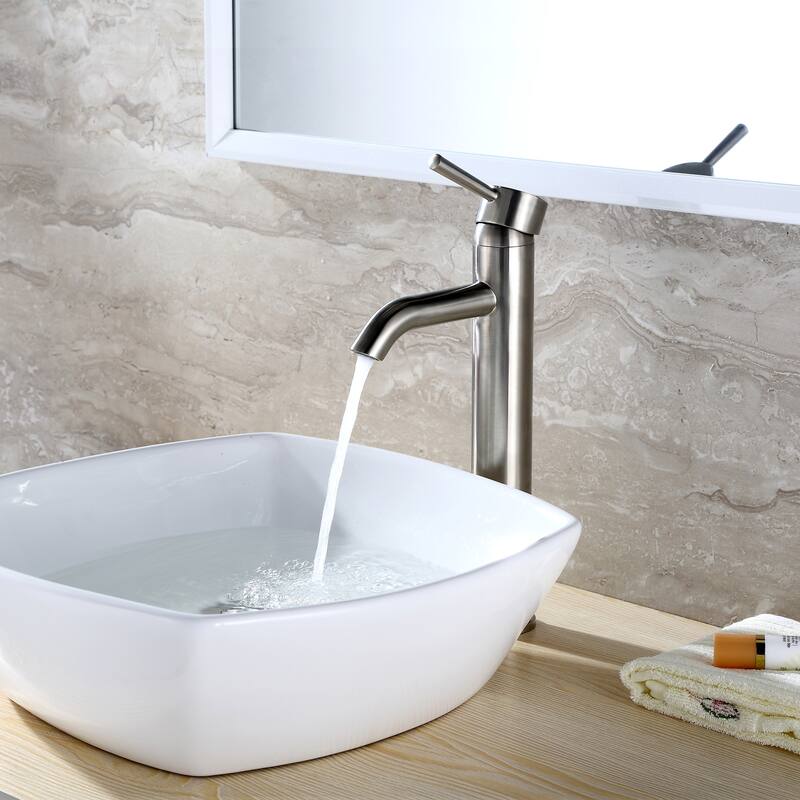 Luxier BSH03-T Single Handle 1-Hole Vessel Bathroom Faucet with Drain