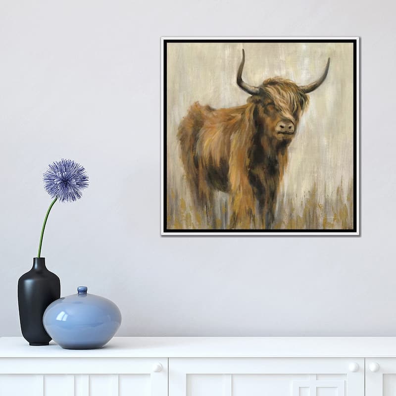 iCanvas "Highland Mountain Cow" by Silvia Vassileva Framed