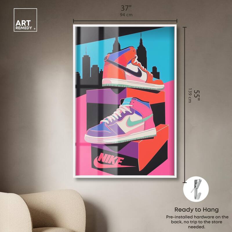 City Pop Sneakers Shadowbox by Art Remedy