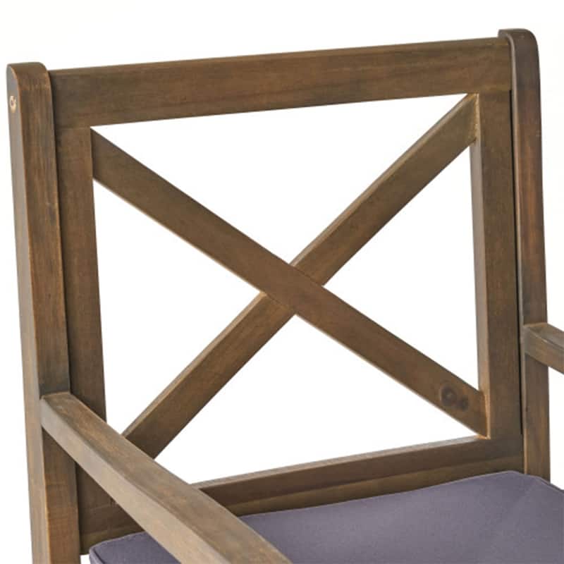 Perla Outdoor Acacia Wood Dining Chair (Set of 2) by Christopher Knight Home