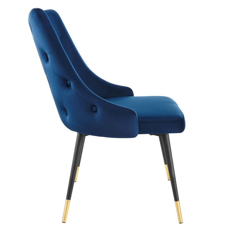 Modway Adorn Dining Side Chair Performance Velvet in Navy, Set of 2