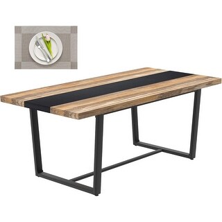 71 Inch Large Rectangular Dining Table for 6-8 People, Modern Farmhouse ...