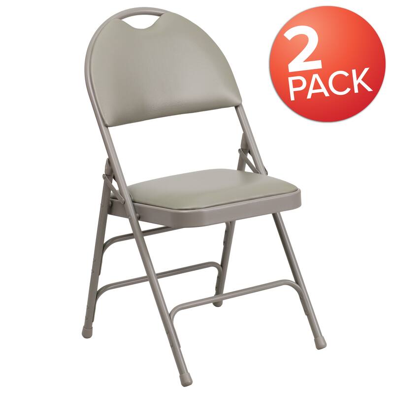 2 Pack Extra Large Ultra-Premium Triple Braced Folding Chair