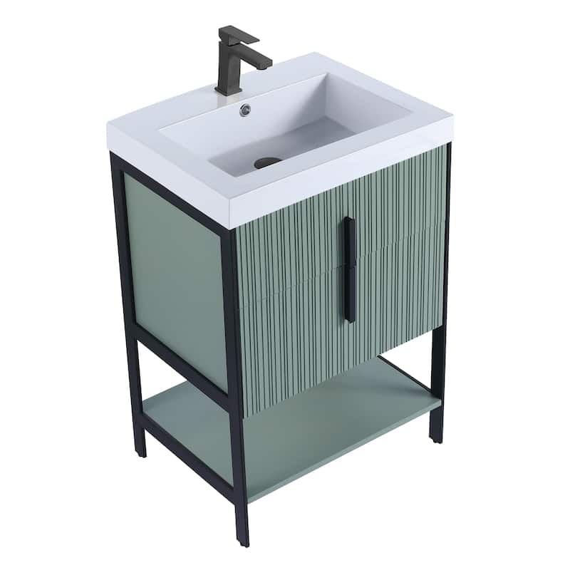 Fine Fixtures Serenity Modern Bathroom Vanity with White Gel Acrylic Top