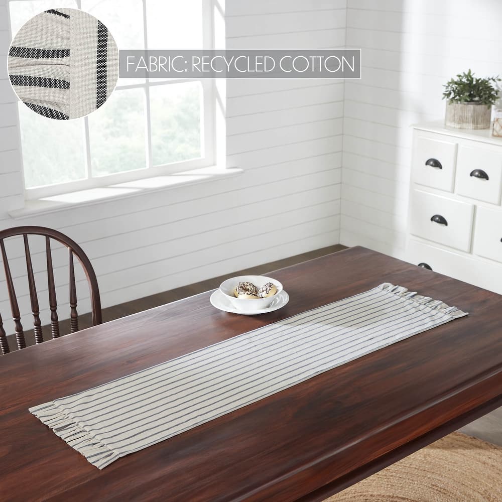 Kaila Ticking Stripe Ruffled Runner 12x36