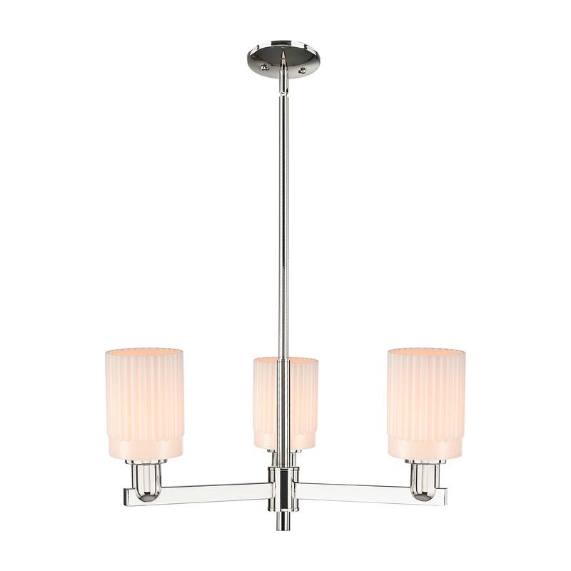 Innovations Lighting Endless Possibilities Arcadia - Hadley - 3 Light 26" Stem Hung Chandelier - Polished Nickel/Matte White