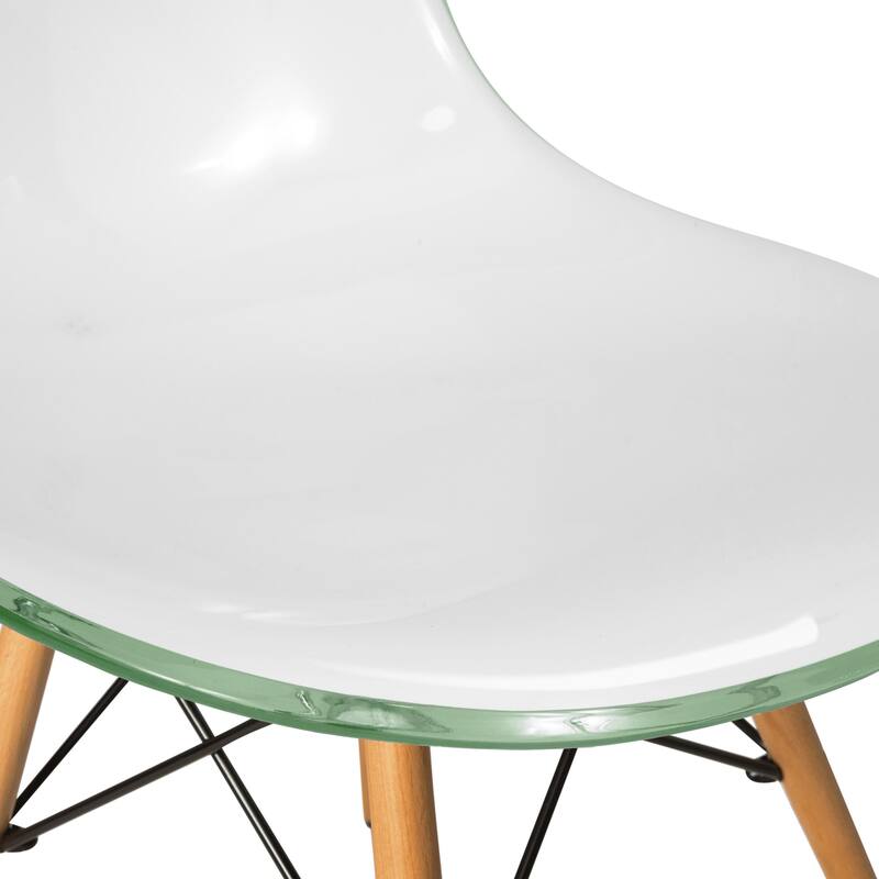 Cresco Acrylic Dining Chair in Solid Beech Wood Legs Banquet Side Chair (Set of 2) for Indoor and Outdoor - 32" Height