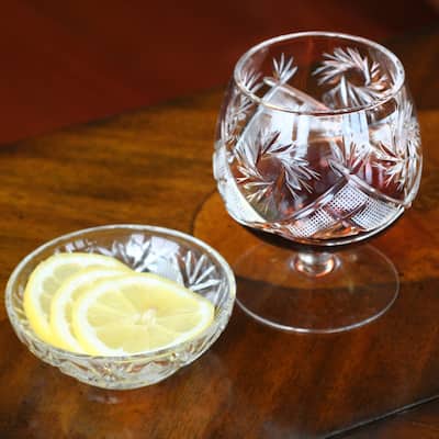 Neman Glassworks High-End Mill Crystal Cut Cognac / Brandy Glass Set of 6