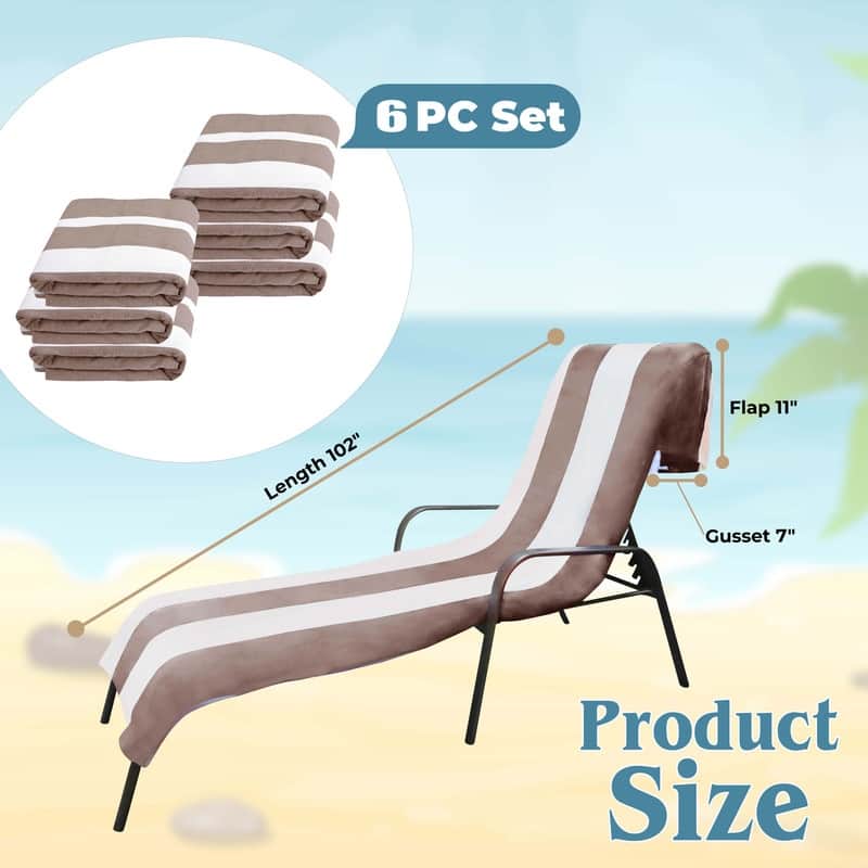 Superior Cabana Cotton Towel/ Chaise Lounge Chair Cover