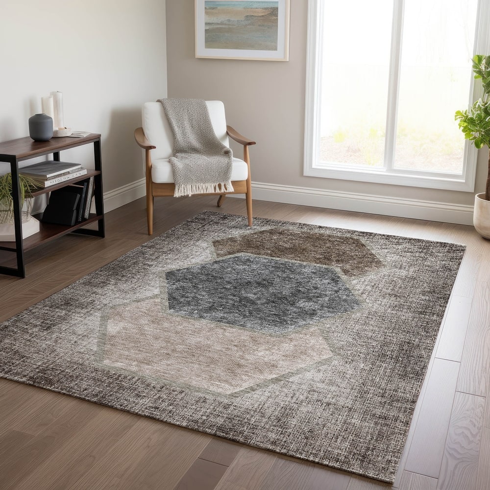 Machine Washable Indoor/ Outdoor Chantille Modern Boho Rug