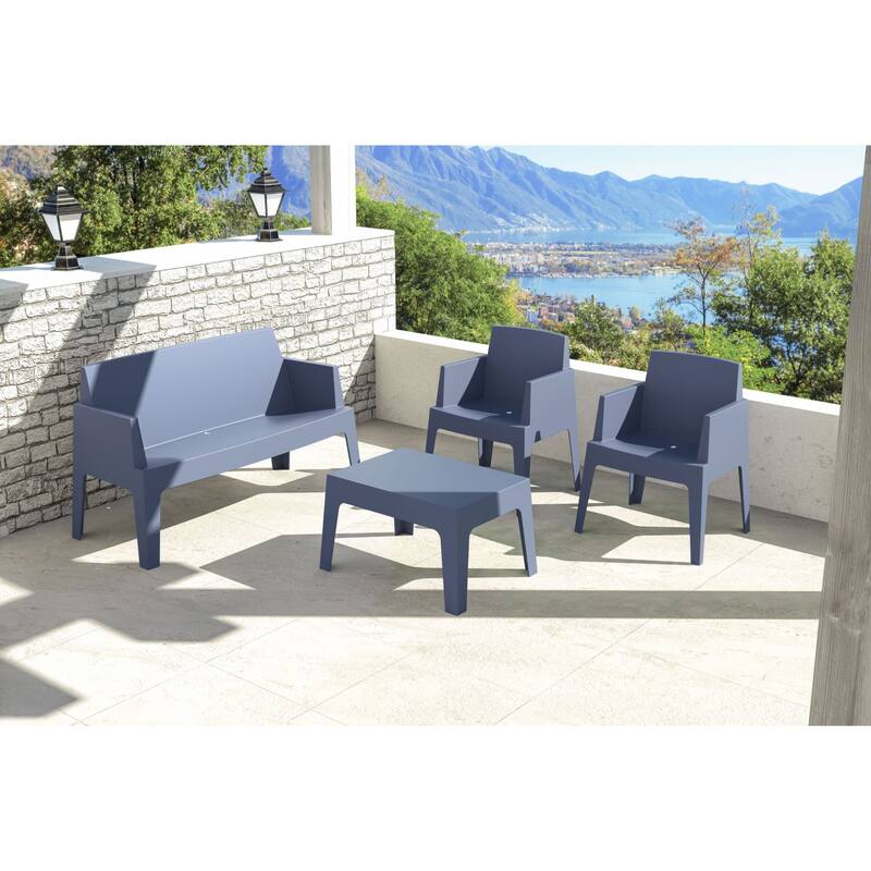 27.5" Gray Stackable Outdoor Patio Coffee Table