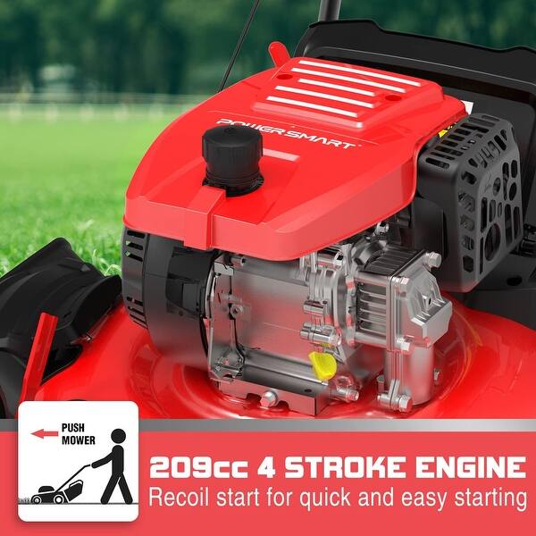 21 209CC 4-Stroke Engine 3-in-1 Push Lawn Mower Gas Powered 5 Adjustable  Height