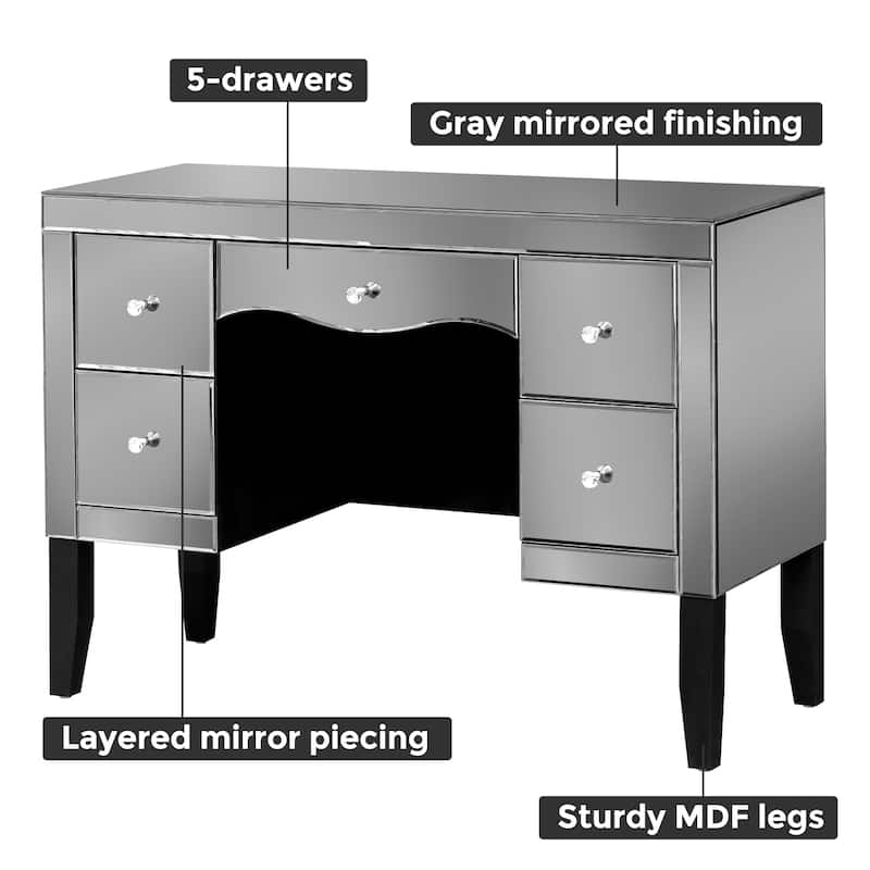 Luxury Mirrored Makeup Vanity 5-Drawers