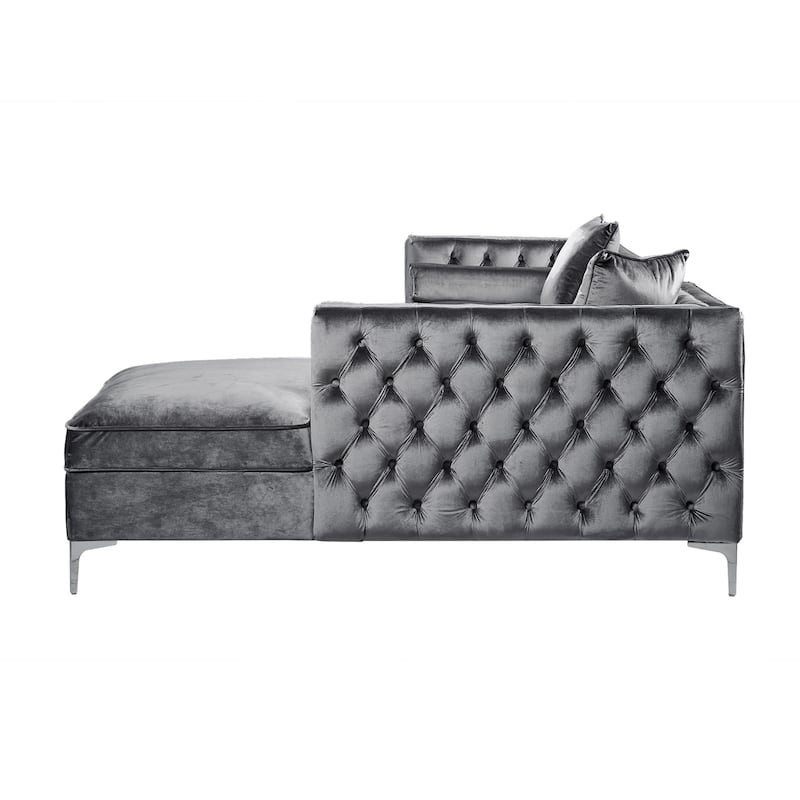 Dante Velvet Chaise Sectional Sofa