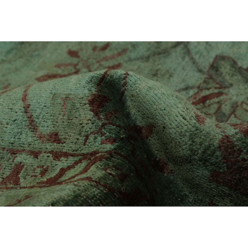ECARPETGALLERY Hand-knotted Vibrance Green Wool Rug - 9'0 x 11'6